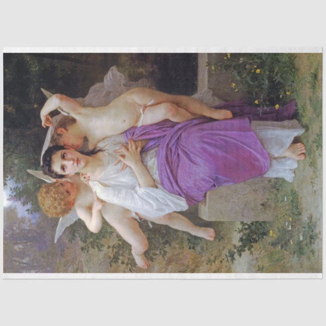 Woman with Cupid, Bouguereau Tissue Paper (Front)
