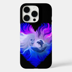 Woman with Dolphins in the Moonlight iPhone 16 Pro Case