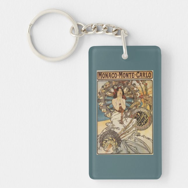 Woman with Feathers - PLM Railway Travel Poster Key Ring (Front)