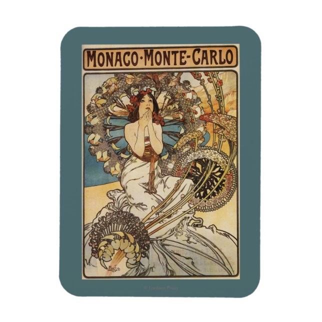 Woman with Feathers - PLM Railway Travel Poster Magnet (Vertical)