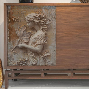 Woman with Fern Fronds Decoupage Tissue Paper