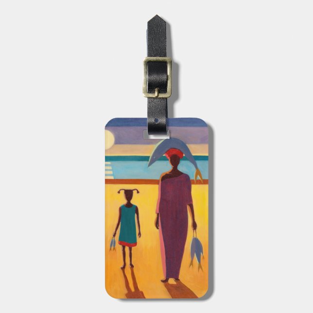 Woman with Fish Luggage Tag (Front Vertical)