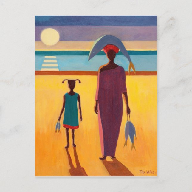 Woman with Fish Postcard (Front)