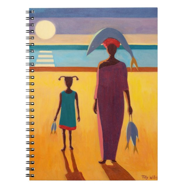 Woman with Fish Spiral Notebook (Front)