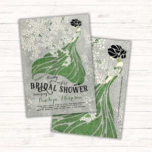 Woman with Flowers Bridal Shower Invitation