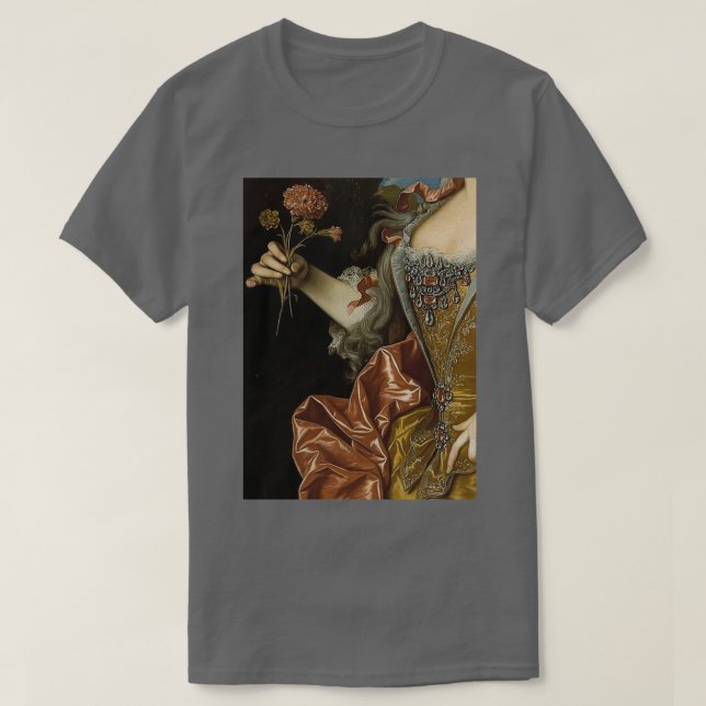Woman With Flowers Renaissance Painting 2 T-Shirt (Design Front)
