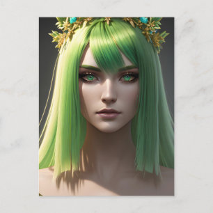 Woman With Green Hair Postcard