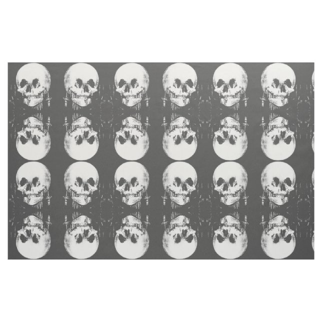 Woman with Halloween Skull Reflection In Mirror Fabric (Fat Quarter)