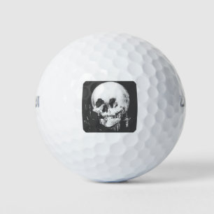 Woman with Halloween Skull Reflection In Mirror Golf Balls