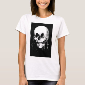 Woman with Halloween Skull Reflection In Mirror T-Shirt