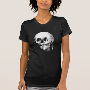 Woman with Halloween Skull Reflection In Mirror T-Shirt