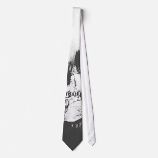 Woman with Halloween Skull Reflection In Mirror Tie