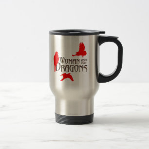 Woman with her Dragons Travel Mug