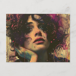 Woman With Her Hand on Her Face Postcard