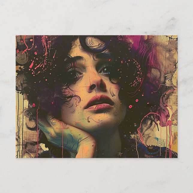 Woman With Her Hand on Her Face Postcard (Front)