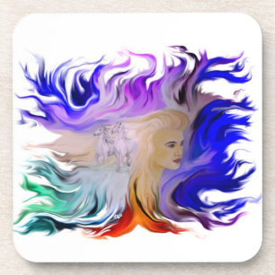 Woman with Horse Coaster