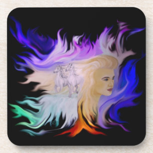 Woman with Horse Coaster