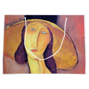 Woman with Large Hat, Modigliani Large Gift Bag