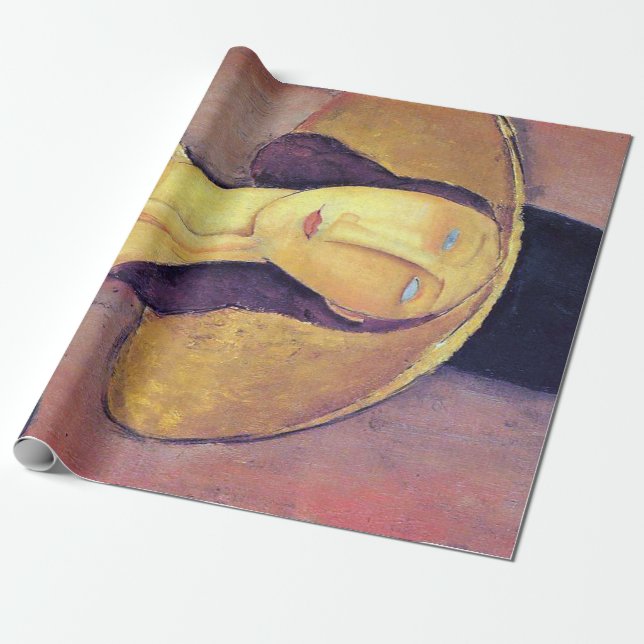 Woman with Large Hat, Modigliani Wrapping Paper (Unrolled)