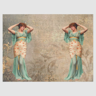 Woman with Latin Writing Tissue Paper