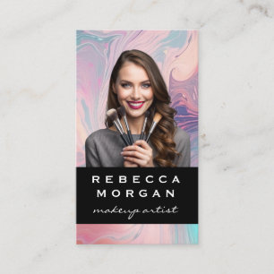 Woman with Make Up Brushes Business Card