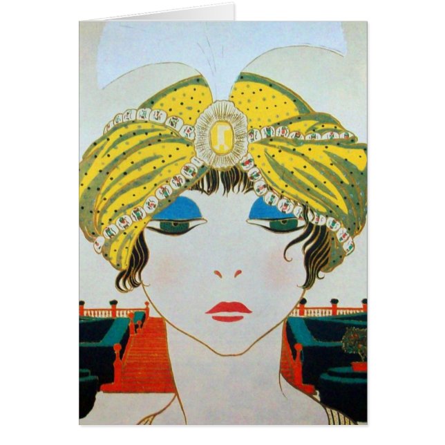 WOMAN WITH ORIENTAL YELLOW TURBAN / Beauty Fashion (Front)