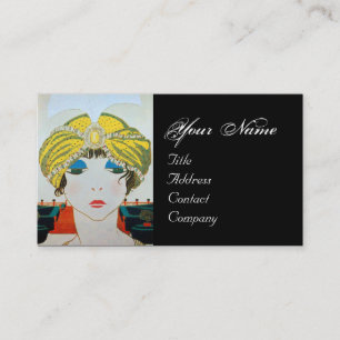 WOMAN WITH ORIENTAL YELLOW TURBAN / Beauty Fashion Business Card