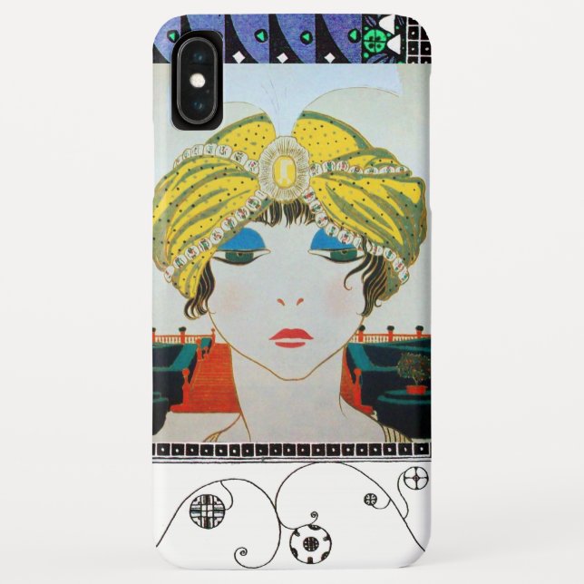 WOMAN WITH ORIENTAL YELLOW TURBAN / Beauty Fashion Case-Mate iPhone Case (Back)