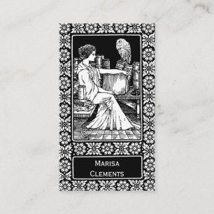  Woman with Owl, Books & Classical Library Business Card