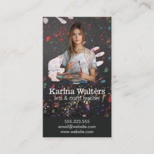 Woman with Paint Brushes and Paint Business Card