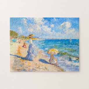 Woman with Parasol at the Beach Impressionism Jigsaw Puzzle