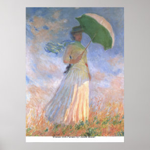 Woman with Parasol by Claude Monet Poster