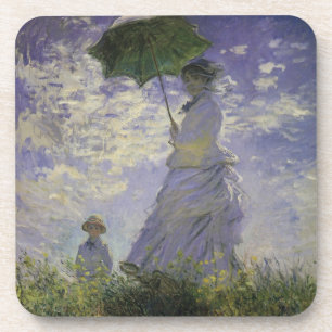Woman with Parasol by Claude Monet, Vintage Art Coaster
