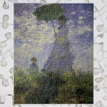Woman with Parasol by Claude Monet, Vintage Art Jigsaw Puzzle<br><div class="desc">The Stroll, Camille Monet and Her Son Jean (Woman with a Parasol) (1875) by Claude Monet is a vintage impressionist fine art family portrait painting. A mother taking a walk with her young child in a field or spring meadow. She is holding a sun umbrella and wearing a beautiful dress...</div>