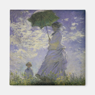 Woman with Parasol by Claude Monet, Vintage Art Magnet