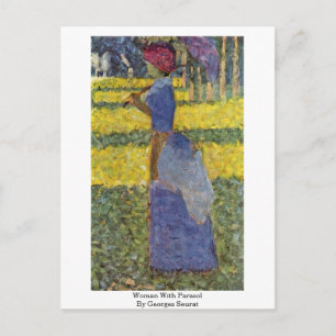 Woman With Parasol By Georges Seurat Postcard