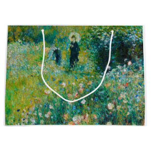 Woman with Parasol, Garden, Renoir Large Gift Bag