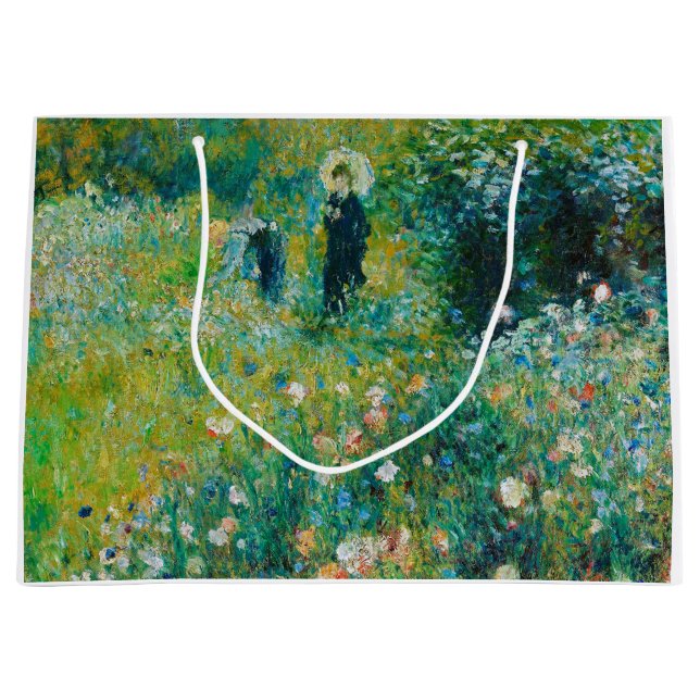 Woman with Parasol, Garden, Renoir Large Gift Bag (Front)