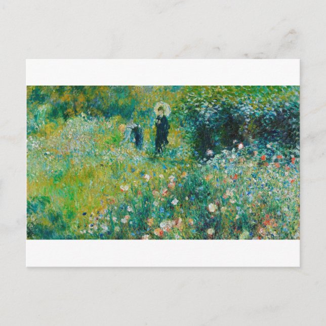 Woman with Parasol, Garden, Renoir Postcard (Front)