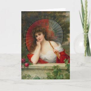 Woman With Parasol Greeting Card