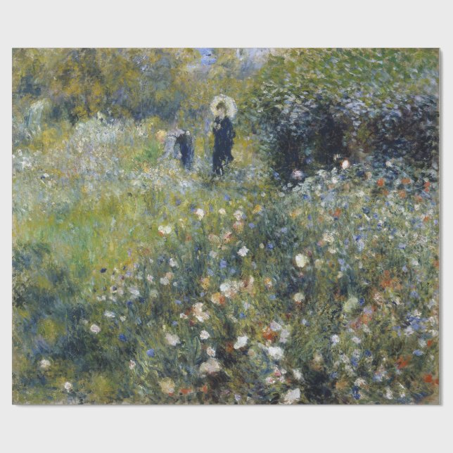 Woman with Parasol in a Garden by Renoir Wrapping Paper (Flat)