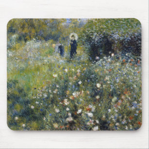 Woman with Parasol in Garden Renoir Mouse Pad