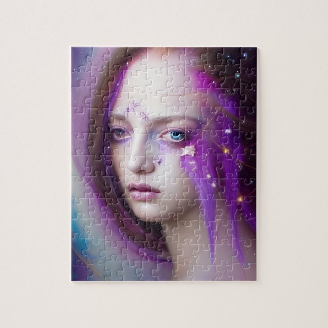 Woman With Purple Hair Jigsaw Puzzle (Vertical)