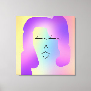 Woman With Purple Hair Poster Canvas Print