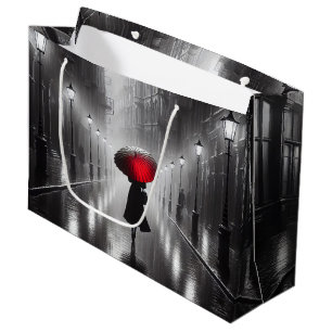 Woman With Red Umbrella Large Gift Bag