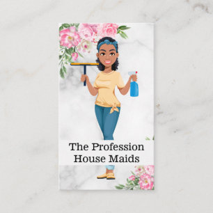 Woman with Squeegee and Spray Bottle Business Card