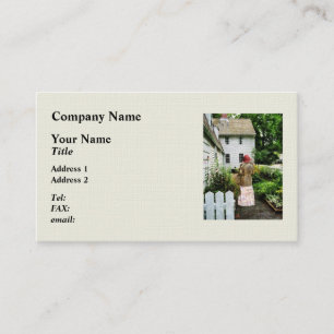 Woman With Striped Jacket and Flowered Skirt Business Card