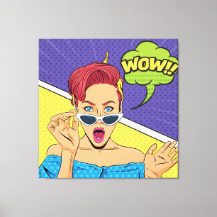 Woman with sunglasses canvas print