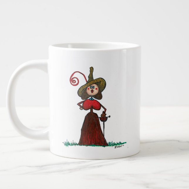 Woman with Sword Large Coffee Mug (Left)