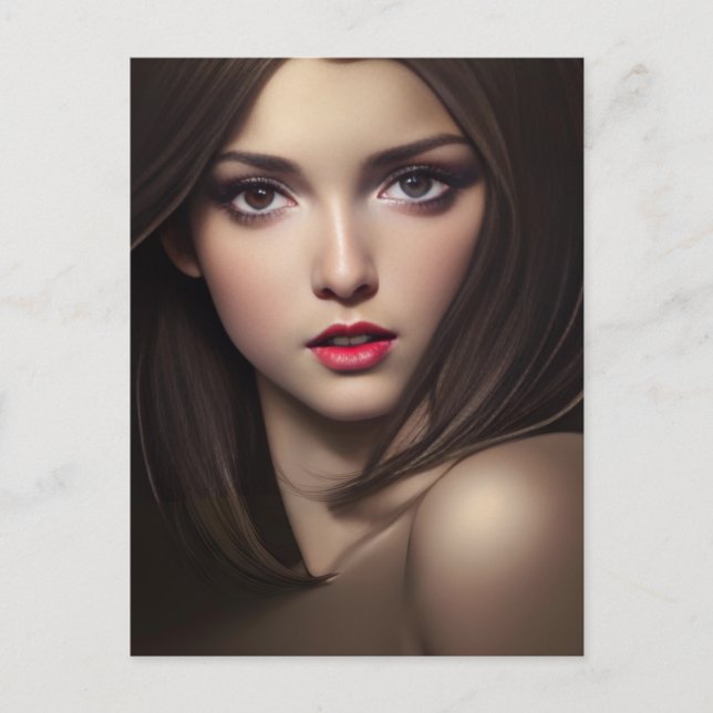 Woman With the Intense Stare Postcard (Front)